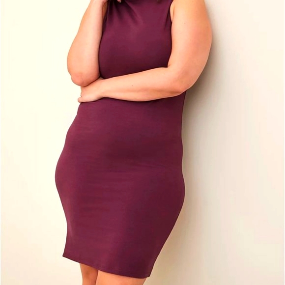 ❤️NWT VINTAGE TORRID MINI DRESS BODYCON SOFT - WINE COLOR - FOXY KNIT DRESS 3X - Picture 2 of 11